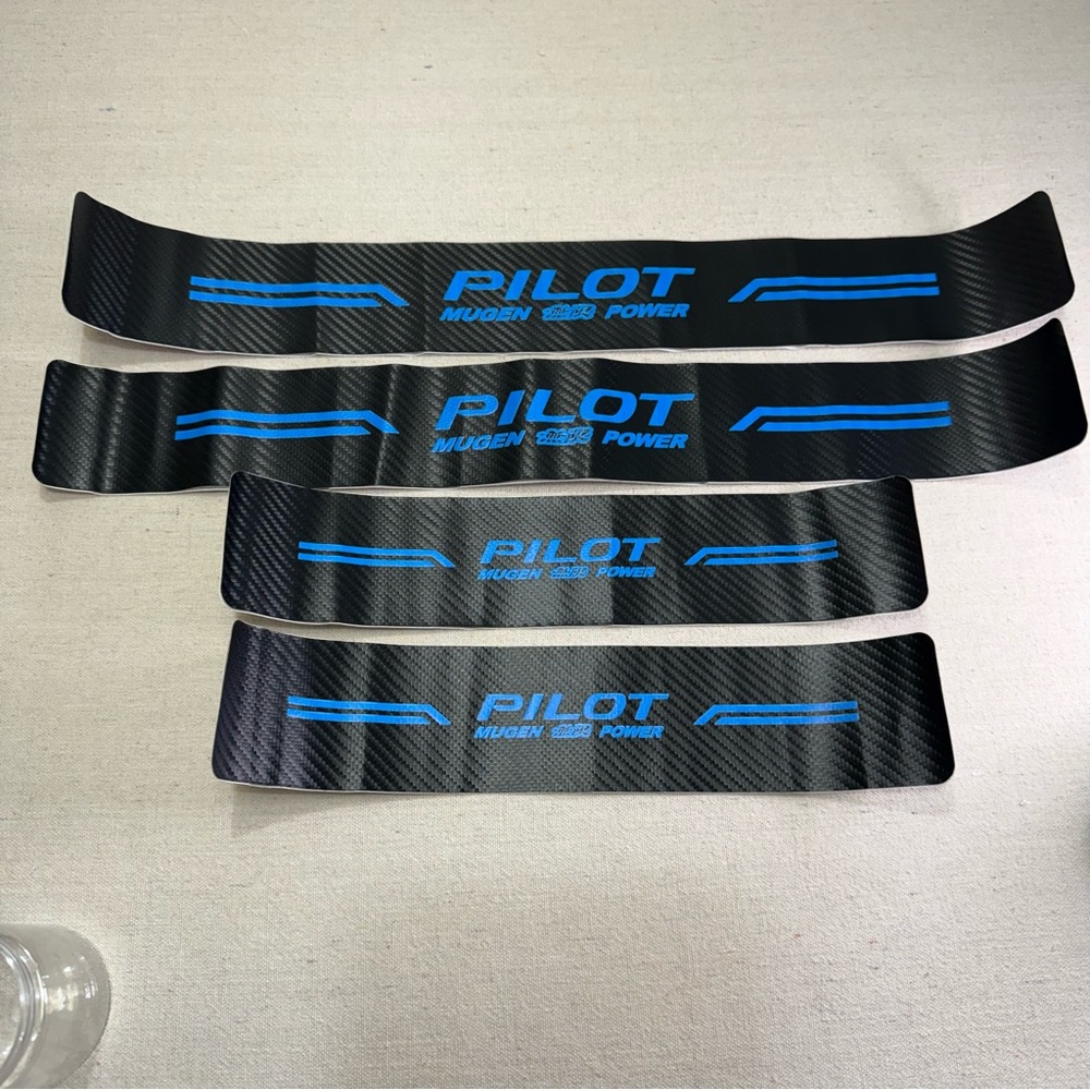 PILOT Blue Carbon Fiber Door Sill Protectors - NWT